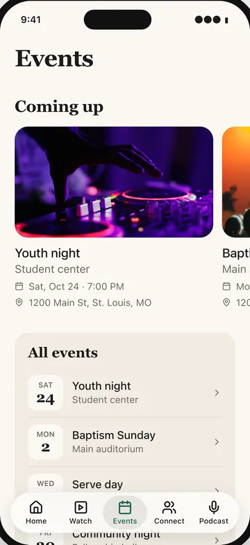 App builder in the Grace Community Church app